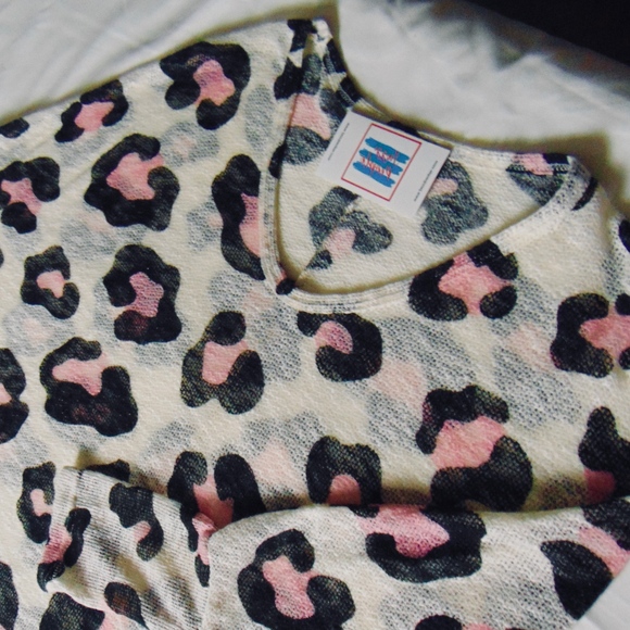 Tops | Pink Leopard Print Top | Poshmark